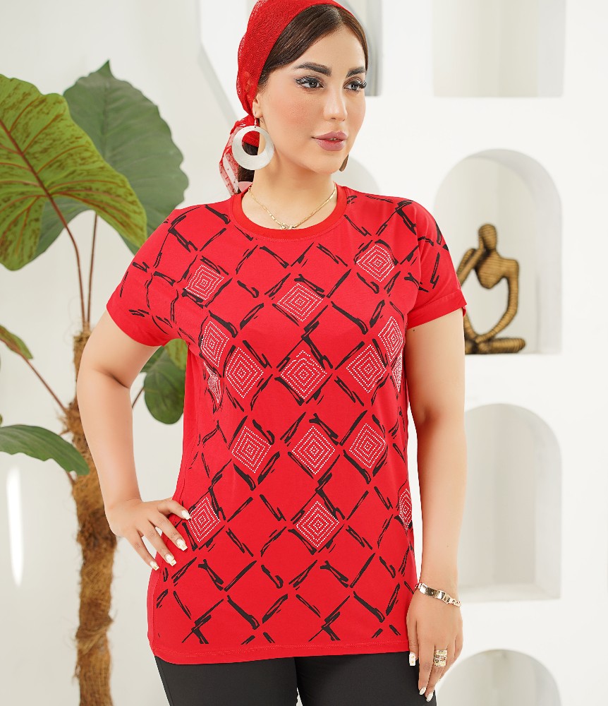 فروش عمده تیشرت زنانه نگین کاری - تاپ و تیشرت زنانه عمده