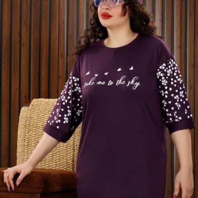 خرید عمده تیشرت آستین 3ربع قواره دار بلند - تاپ و تیشرت زنانه عمده