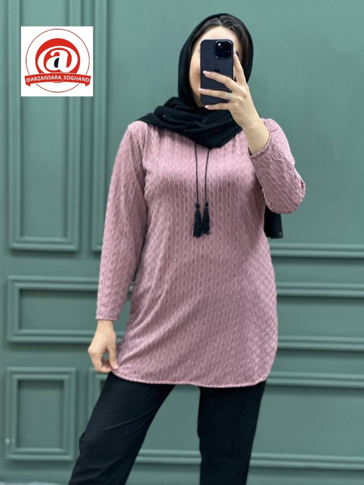 خرید عمده تونیک ژاکارد منقوله دار - تونیک زنانه عمده