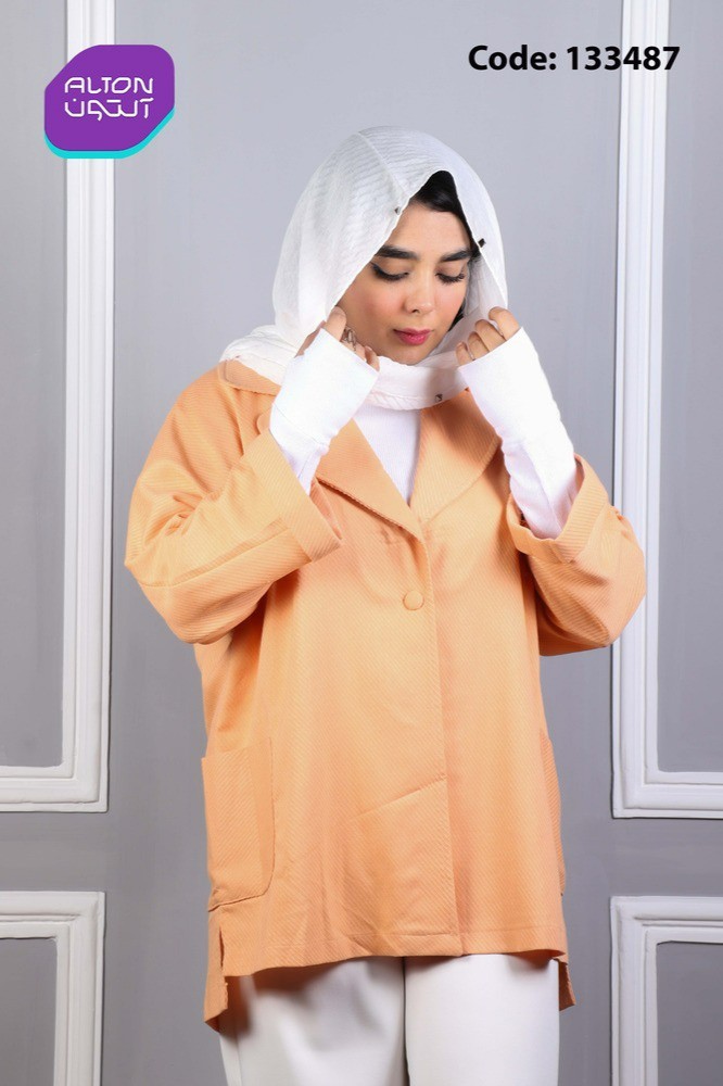 خرید عمده مانتو زنانه یقه انگلیسی کج راه - تونیک زنانه عمده