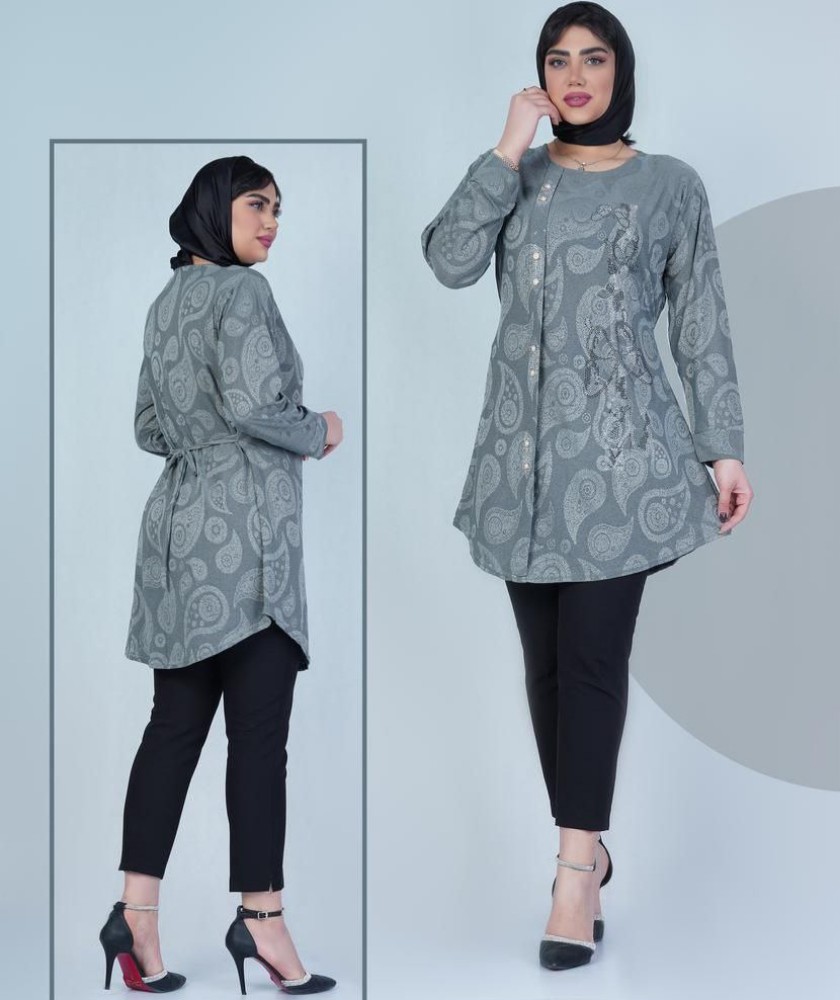 فروش عمده تونیک زنانه قواره بزرگ طرح دار - تونیک زنانه عمده
