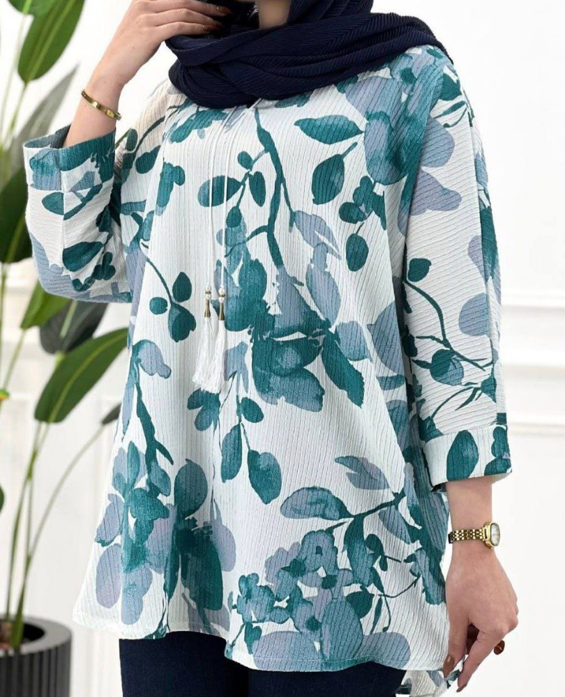 فروش عمده تونیک زنانه قواره بزرگ طرح دار - تونیک زنانه عمده