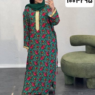 خرید عمده ساحلی گلدار یقه طلاکوب نخی - ساحلی زنانه عمده