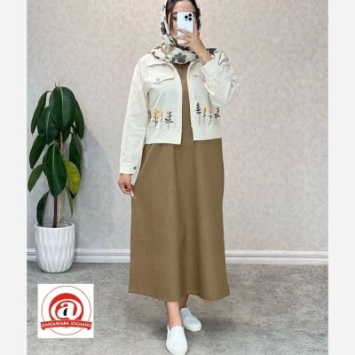 خرید عمده ست کت سارافون الیاف گلدوزی - کت و شلوار زنانه عمده