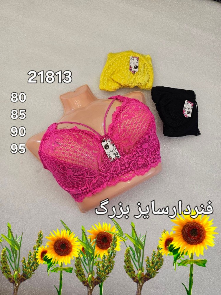فروش عمده ⚜️سوتین دانتل زیر دالبری فنردار⚜️ کدb_21813 - سوتین زنانه عمده
