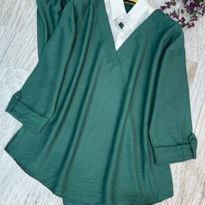 فروش عمده ست تونیک شلوار زنانه یقه سفید بابوس - ست تونیک شلوار زنانه عمده