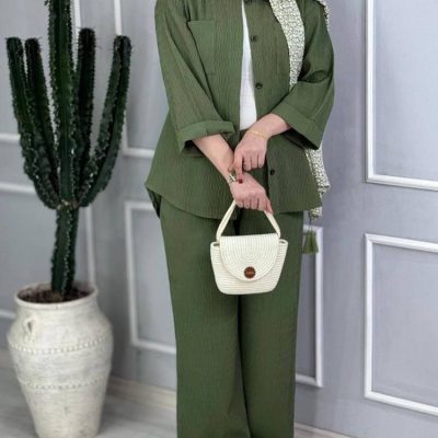 فروش عمده ست شومیز شلوار زنانه تک جیب - شومیز زنانه عمده