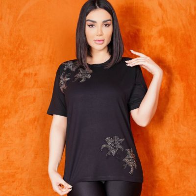 فروش عمده تیشرت زنانه نگین دار - تاپ و تیشرت زنانه عمده