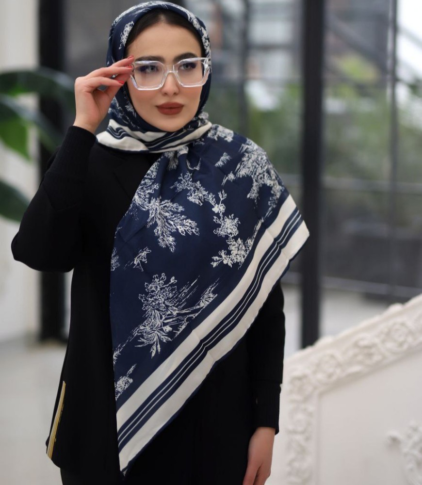 فروش عمده روسری زنانه مجلسی ابریشم توییل سایز ۱۰۰ - شال و روسری زنانه عمده