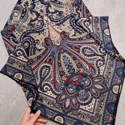 فروش عمده روسری زنانه نخی گارزا چاپی سایز ۱۴۰ - شال و روسری زنانه عمده
