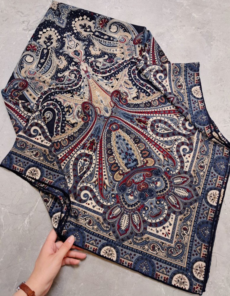 فروش عمده روسری زنانه نخی گارزا چاپی سایز ۱۴۰ - شال و روسری زنانه عمده