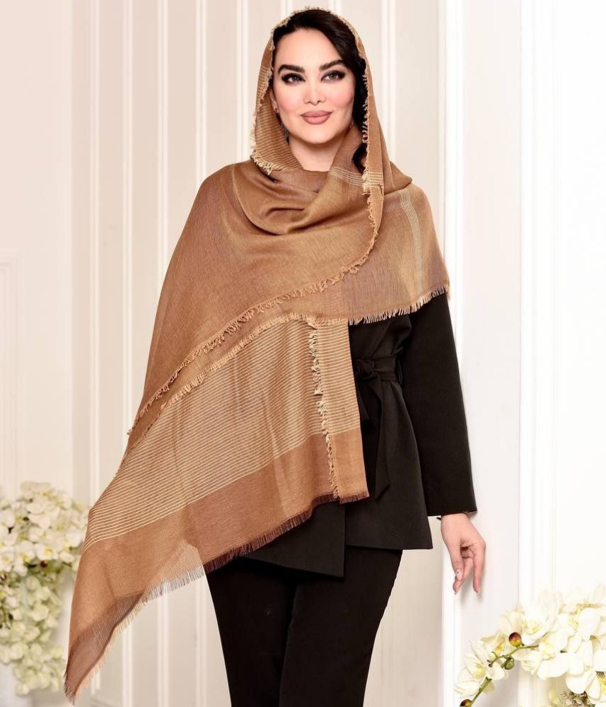 فروش عمده شال زنانه نخی حصیری دور ریش - شال و روسری زنانه عمده