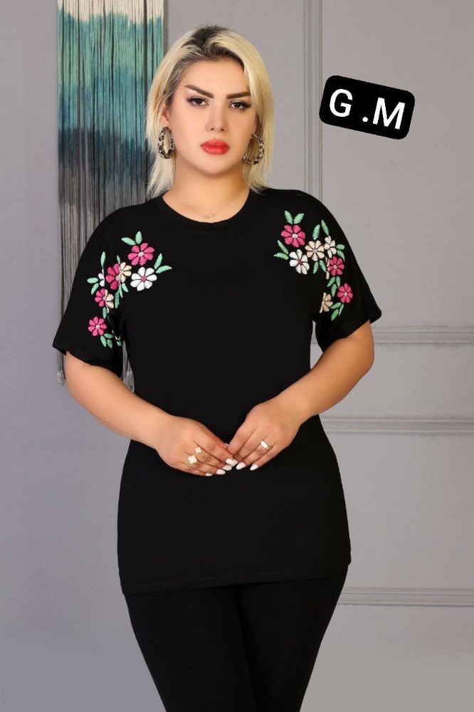 خرید عمده تیشرت کیمونو بالا گلدوزی - تاپ و تیشرت زنانه عمده