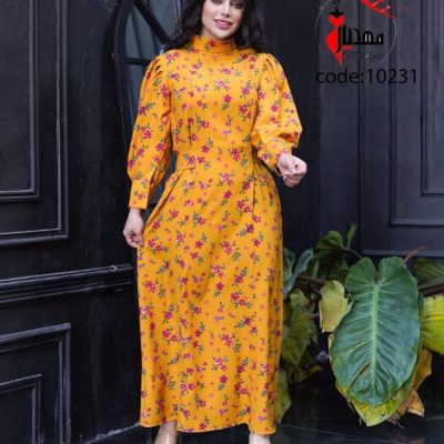 خرید عمده ساحلی گلدار کمربندی یقه سه سانت - ساحلی زنانه عمده