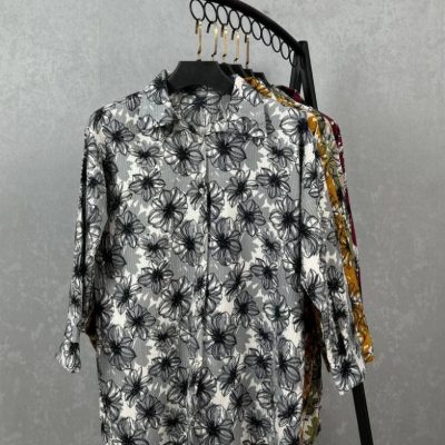 خرید عمده ️مانتو یقه دار طرحدار کاملس ️ کد6906 - مانتو زنانه عمده