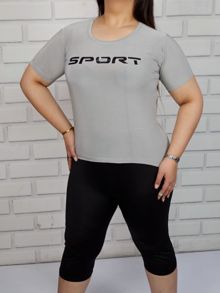 خرید عمده ست تیشرت و شلوارک ورزشی SPORT - تاپ و تیشرت زنانه عمده