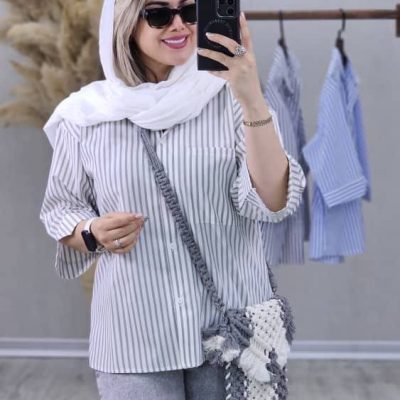 خرید عمده شومیز راه راه لش - تونیک زنانه عمده