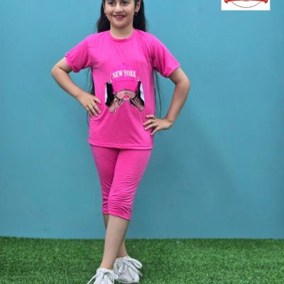 خرید عمده تیشرت شلوارک بزرگ دخترانه - ست تیشرت شلوارک دخترانه عمده