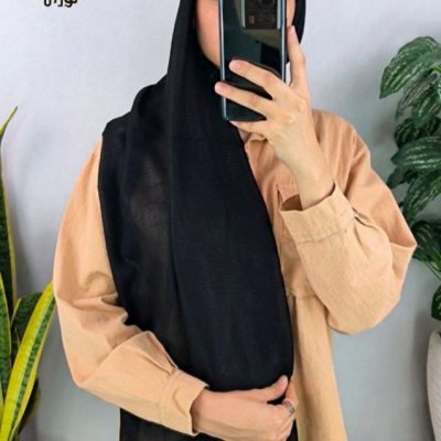 خرید عمده شال نخی دنیز مشکی منگوله دار اعلاء - شال و روسری زنانه عمده