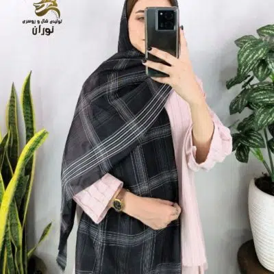 فروش عمده شال نخی اسپان خطی اعلاء - شال و روسری زنانه عمده