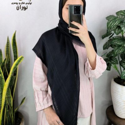 فروش عمده روسری نخی مشکی اعلاء - شال و روسری زنانه عمده