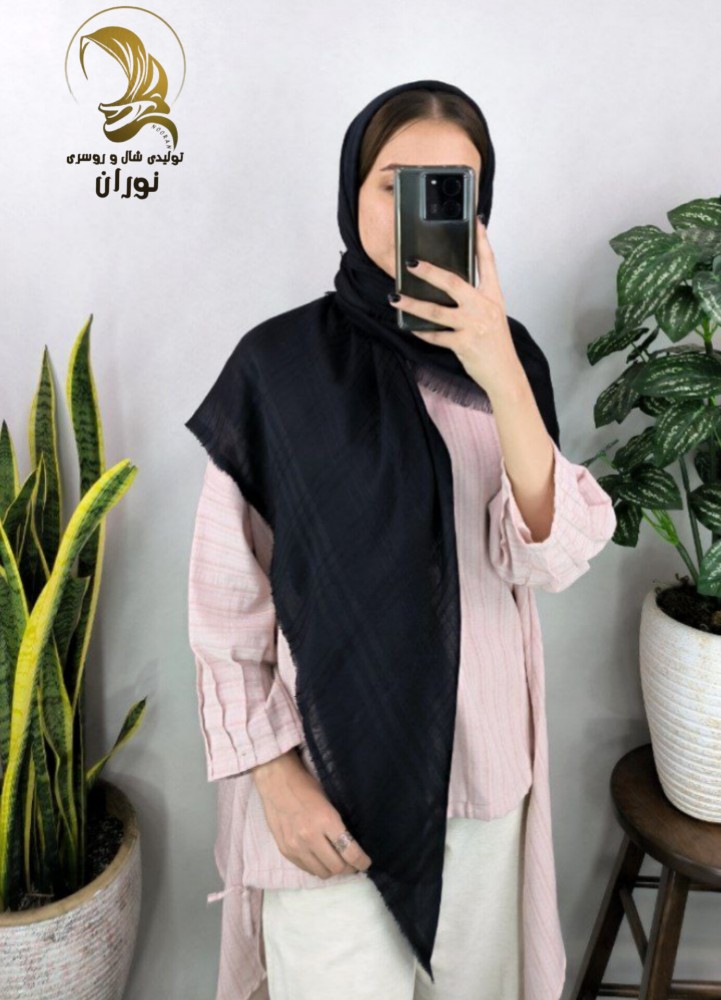 فروش عمده روسری نخی مشکی اعلاء - شال و روسری زنانه عمده