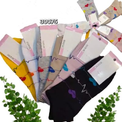 خرید عمده ️جوراب نخی اسپرت زنانه ️ کد30075 - جوراب زنانه عمده