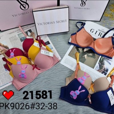 خرید عمده ️سوتین اسفنجی توخالی فنردار ️ کد21581 - سوتین زنانه عمده