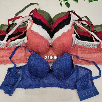خرید عمده ️سوتین اسفنجی دانتل فنردار اعلاء ️ کد21605 - سوتین زنانه عمده