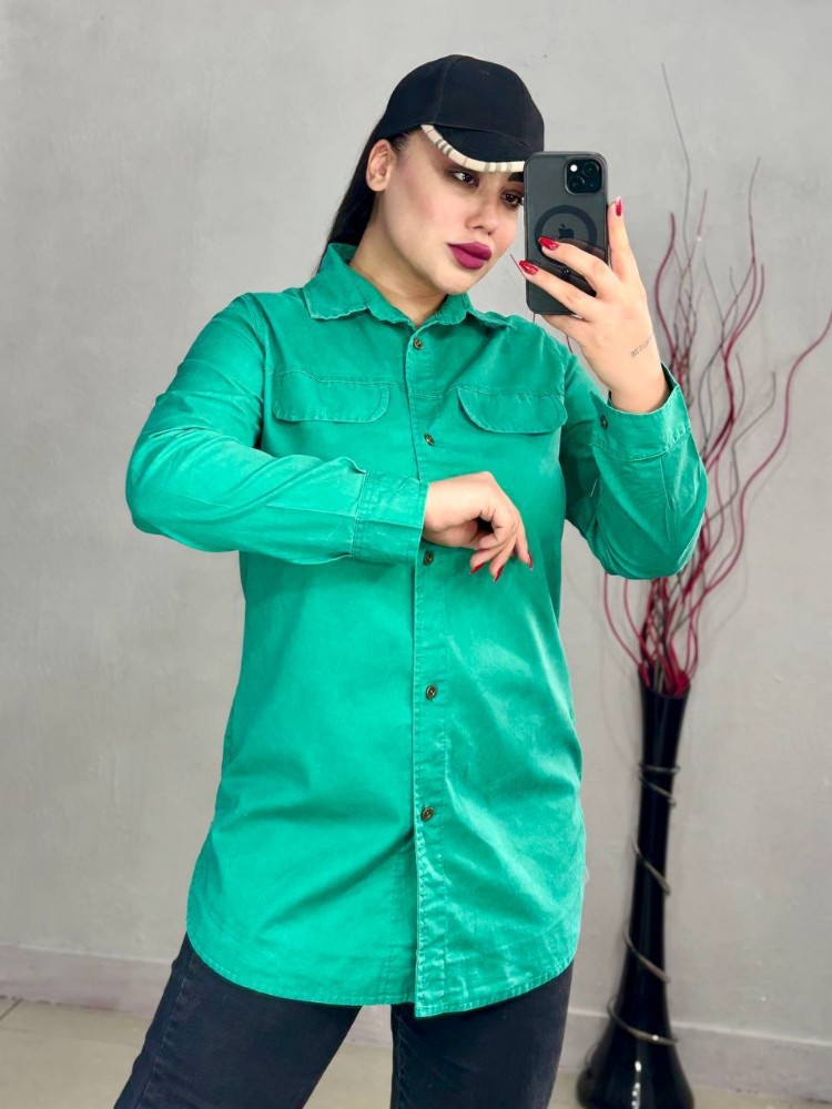 خرید عمده مانتو جلو دگمه دو جیب نما - مانتو زنانه عمده