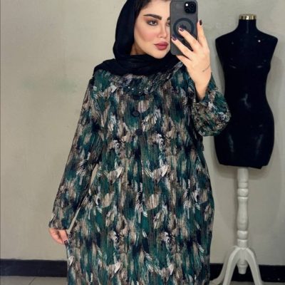 خرید عمده تونیک بیگ سایز یقه نگین دار - تونیک زنانه عمده