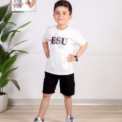 خرید عمده تیشرت شلوارک پسرانه - ست تیشرت شلوارک پسرانه عمده