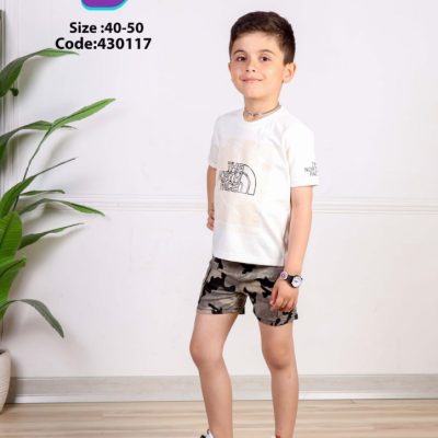 خرید عمده تیشرت شلوارک پسرانه - ست تیشرت شلوارک پسرانه عمده