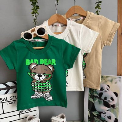 فروش عمده تیشرت تک اسپرت پسران دخترانه bear - تاپ و تیشرت دخترانه عمده