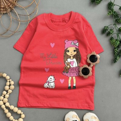 فروش عمده تیشرت تک دخترانه princess - تاپ و تیشرت دخترانه عمده