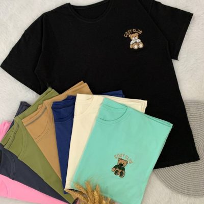 فروش عمده تیشرت پنبه زنانه فری سایز ۳۸ تا ۴۸ - تاپ و تیشرت زنانه عمده
