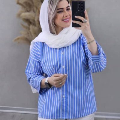 فروش عمده شومیز زنانه راه راه - شومیز زنانه عمده