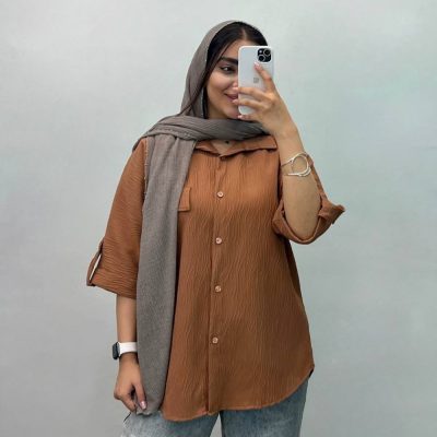 فروش عمده شومیز زنانه آیوا آستین بندی - شومیز زنانه عمده