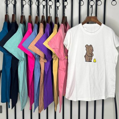 فروش عمده تیشرت زنانه پنبه فری سایز ۳۸ تا ۴۶ - تاپ و تیشرت زنانه عمده