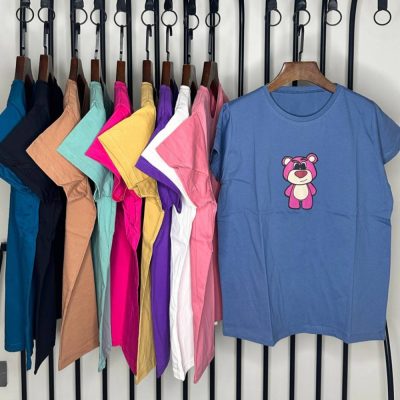 فروش عمده تیشرت زنانه پنبه فری سایز ۳۸ تا ۴۶ - تاپ و تیشرت زنانه عمده