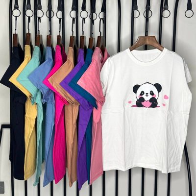 فروش عمده تیشرت زنانه پنبه فری سایز ۳۸ تا ۴۶ - تاپ و تیشرت زنانه عمده