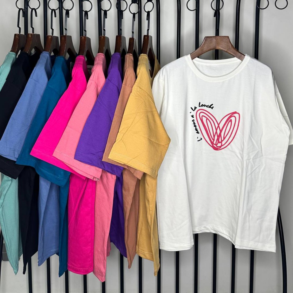 فروش عمده تیشرت زنانه پنبه فری سایز ۳۸ تا ۴8 - تاپ و تیشرت زنانه عمده