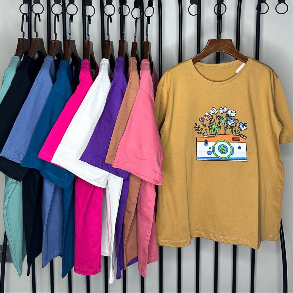 فروش عمده تیشرت زنانه پنبه فری سایز ۳۸ تا ۴8 - تاپ و تیشرت زنانه عمده