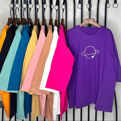 فروش عمده تیشرت لانگ آستین ۳ ربع زنانه پنبه - تاپ و تیشرت زنانه عمده