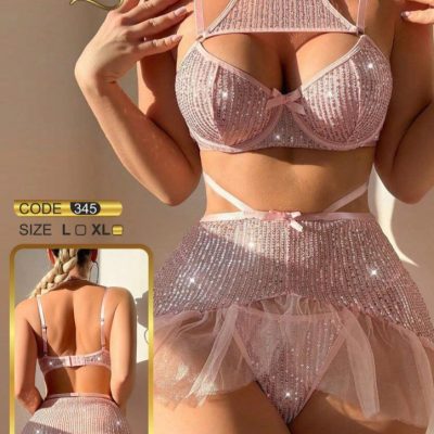 فروش عمده 🍒 لباس خواب زنانه فانتزی پولکی جوراب دار - لباس خواب زنانه عمده