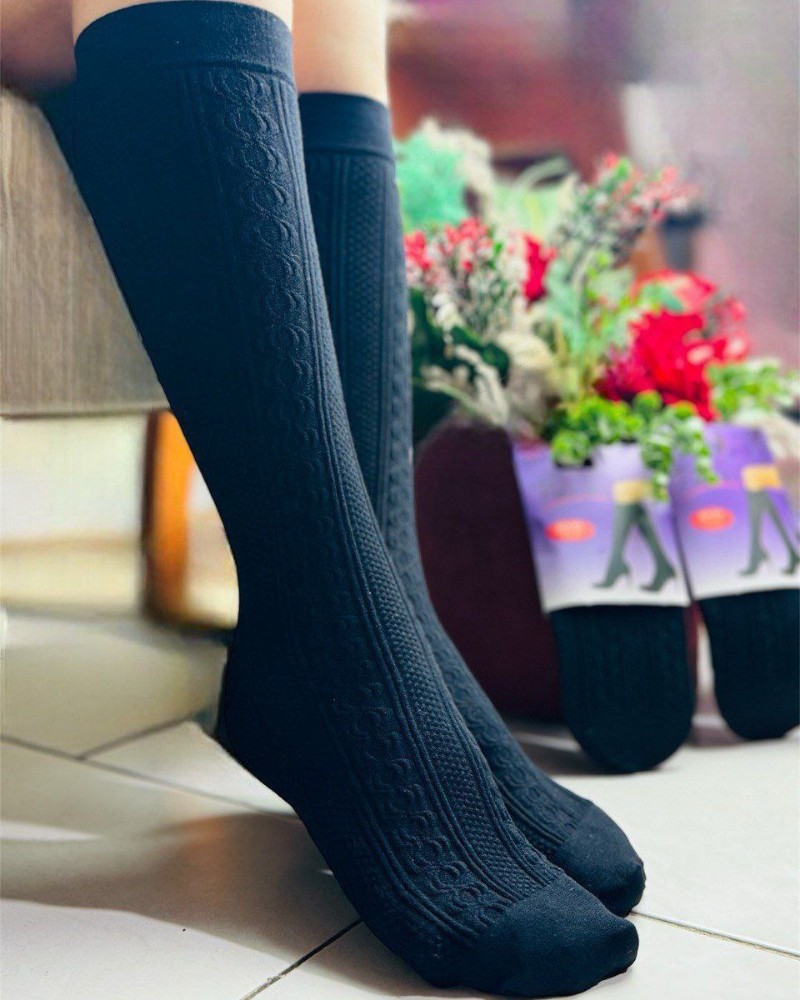 فروش عمده 🔥 جوراب زنانه ۳ ربع ساپورتی زیر زانویی - جوراب زنانه عمده