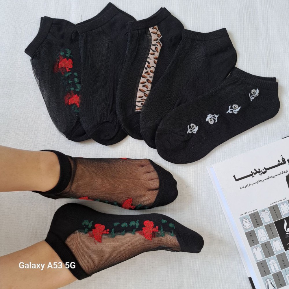 فروش عمده 🔥 جوراب زنانه مچی خارجی شیشه ای ترکیبی - جوراب زنانه عمده