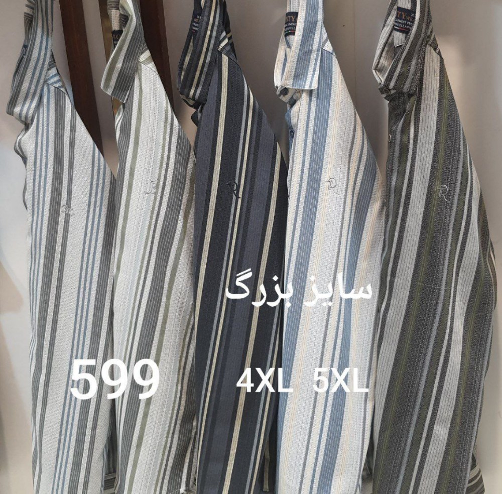 فروش عمده پیراهن مردانه سایز بزرگ آستین کوتاه کد ۵۹۶ - پیراهن مردانه عمده