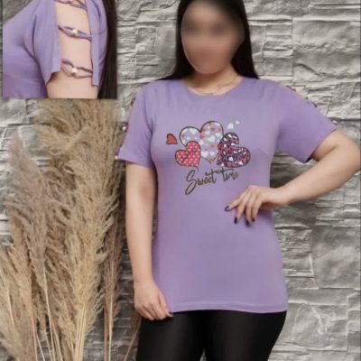 فروش عمده تیشرت سرآستین کرکره ای دگمه خور - تاپ و تیشرت زنانه عمده