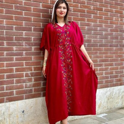 خرید عمده ساحلی بلند گلدوزی ماریسا - ساحلی زنانه عمده